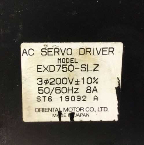 Set of 2 VEXTA EXD750-SLZ EX SERIES AC SERVO DRIVER 3Ph 200V - Used - Bench Tested - SERVO
