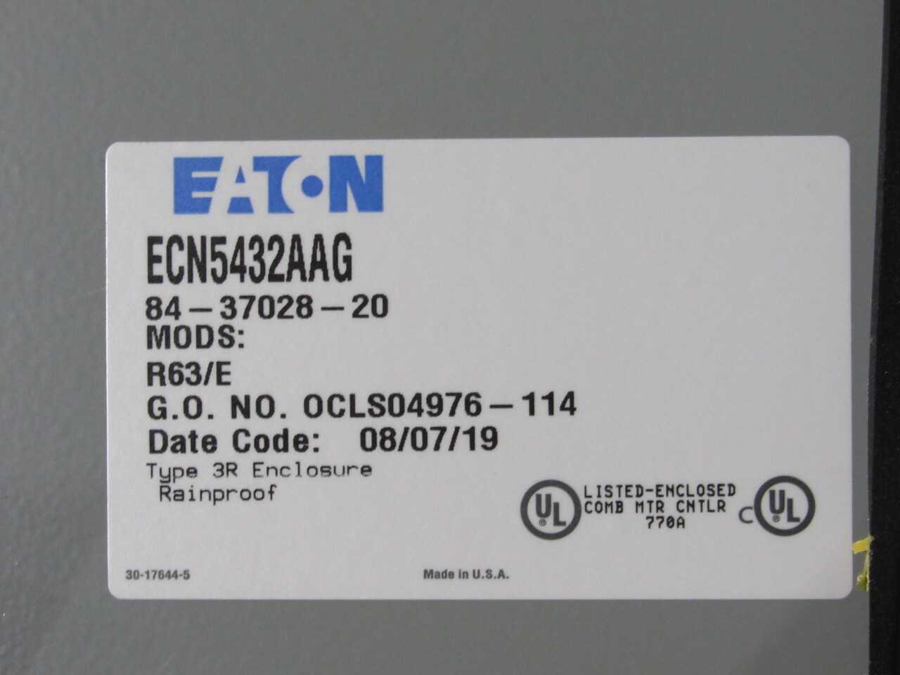 Eaton ECN Enclosure - ELECTRICAL COMPONENTS