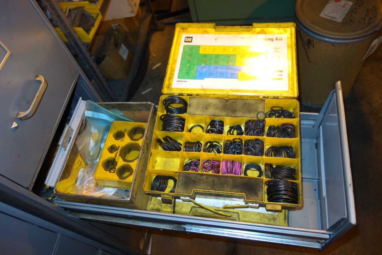 LOT OF 2 CABINETS WITH CONTENTS, CAT REPAIR KITS - ELECTRIC POWER TOOLS
