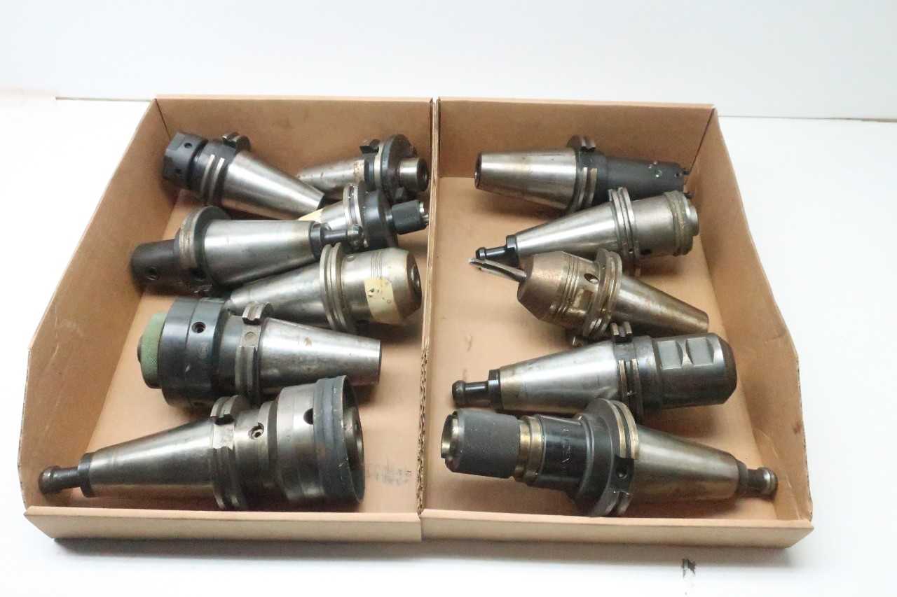 LOT OF ASSORTED CAT50 TOOL HOLDERS - LYNDEX - MACHINING ACCESSORIES & TOOLING