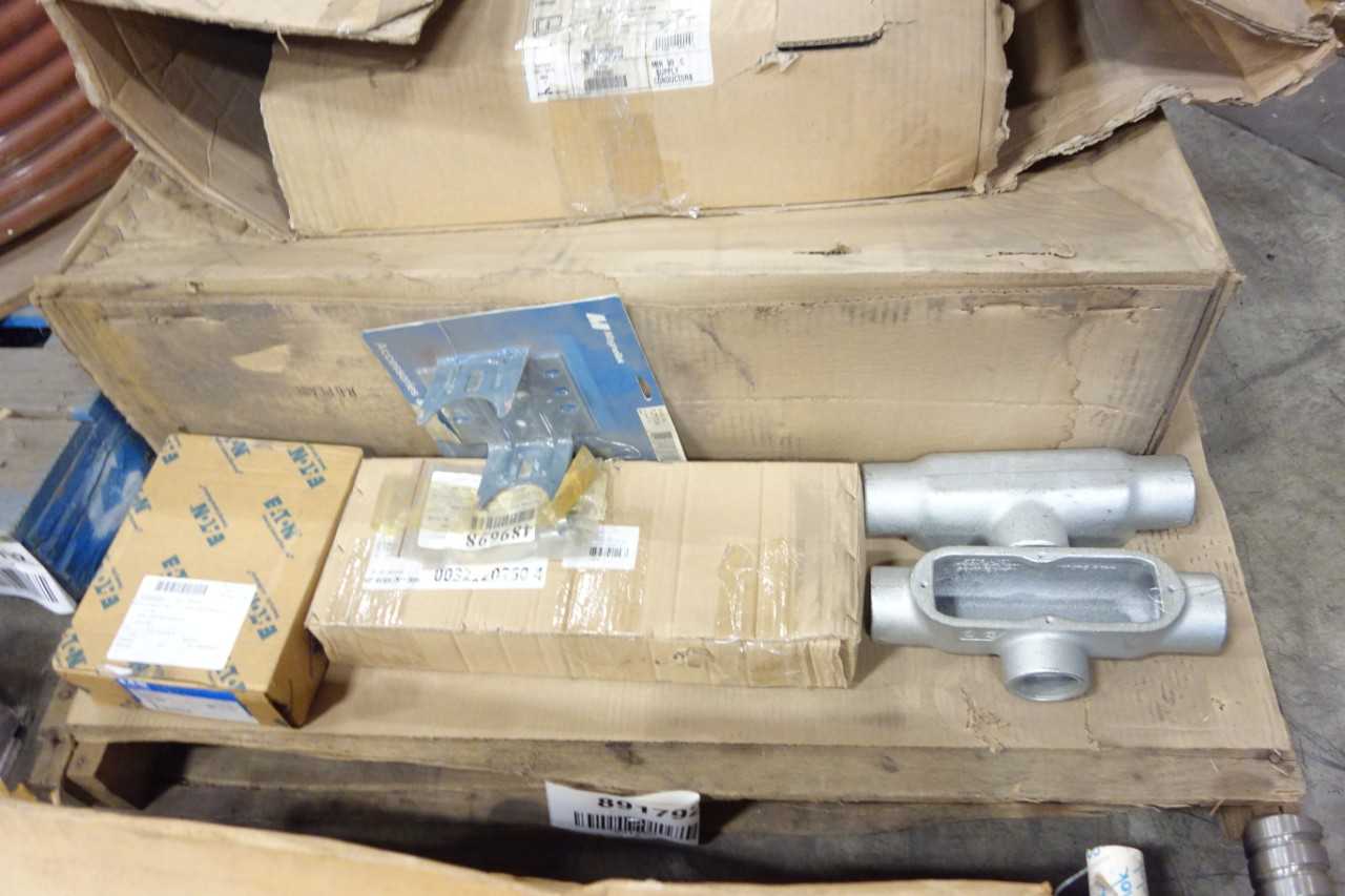4 PALLETS OF ASSORTED MISCELLANEOUS INDUSTRIAL SURPLUS - ELECTRICAL COMPONENTS