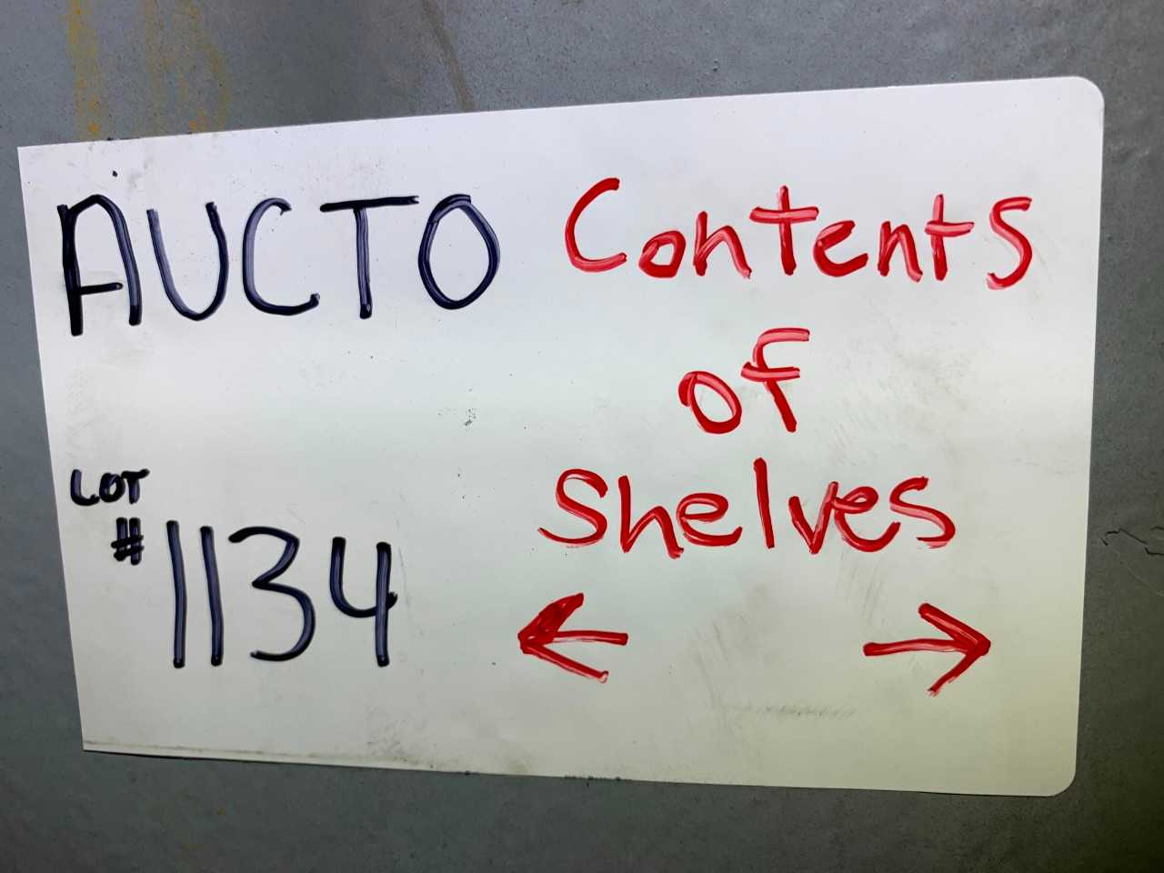 CONTENTS OF SHELVING - HYDRAULIC PARTS