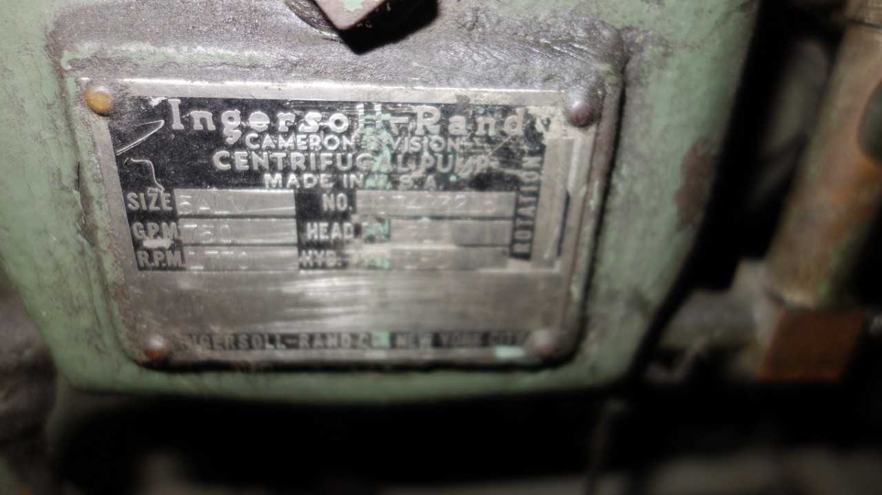 INGERSOLL RAND 5ALV SPLIT CASE CENTRIFUGAL PUMP MOTOR - CENTRIFUGAL PUMP