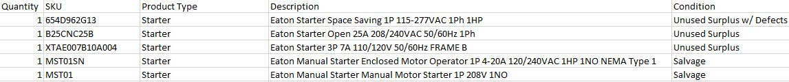 Quantity of 5x Assorted Starters - MOTOR STARTERS Quantity of 5x Assorted Starters - MOTOR STARTERS