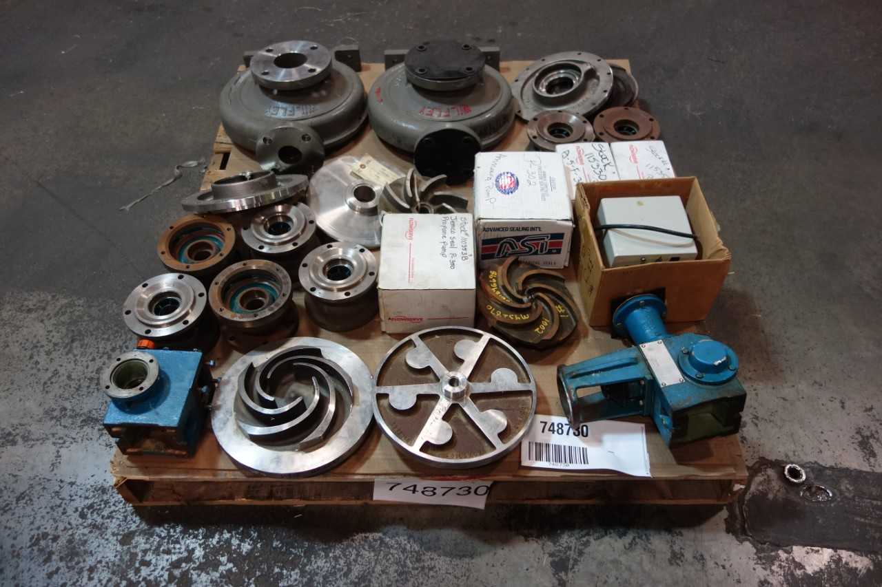 1 PALLET OF ASSORTED PUMP PARTS & ACCESSORIES, METERING PUMP- GOULD, WILFLEY - METERING PUMP