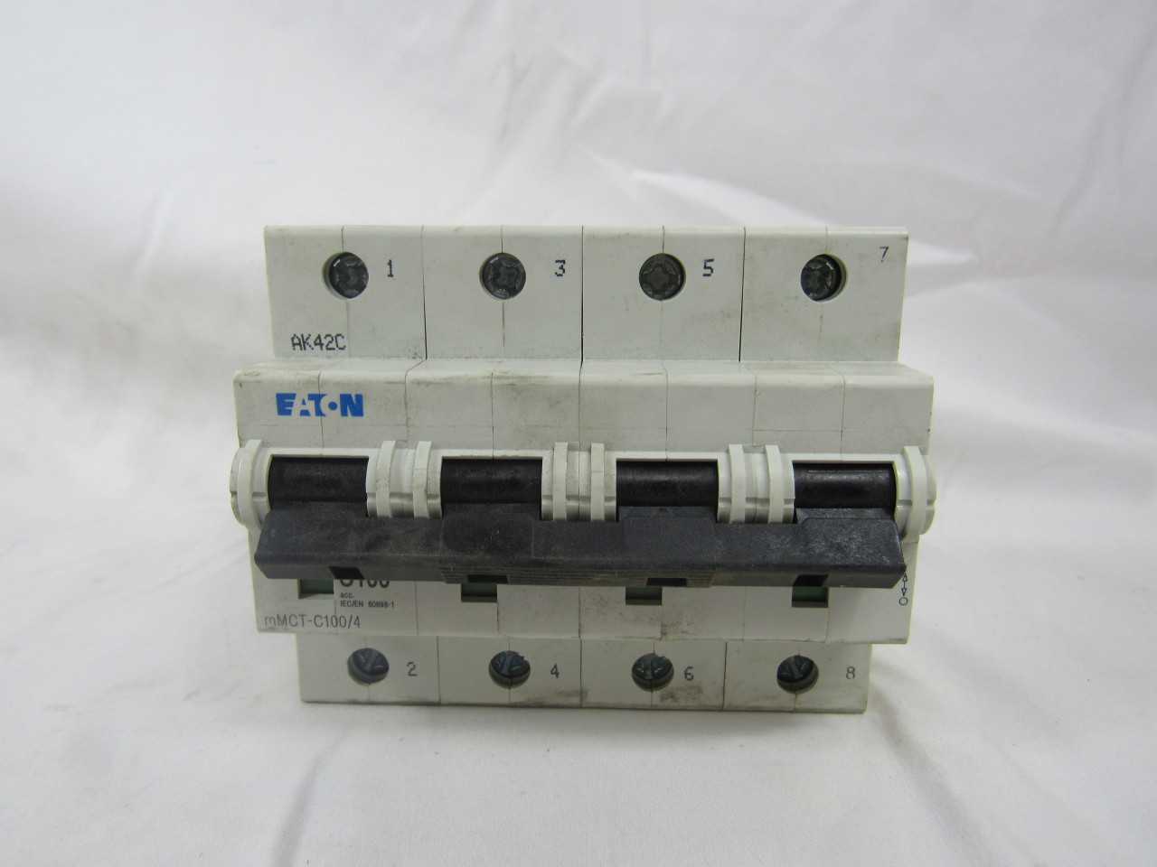 (3) Eaton mMCT-C100/4 Plug In 4P 100A 120/240VAC 50/60Hz - INDUSTRIAL PARTS