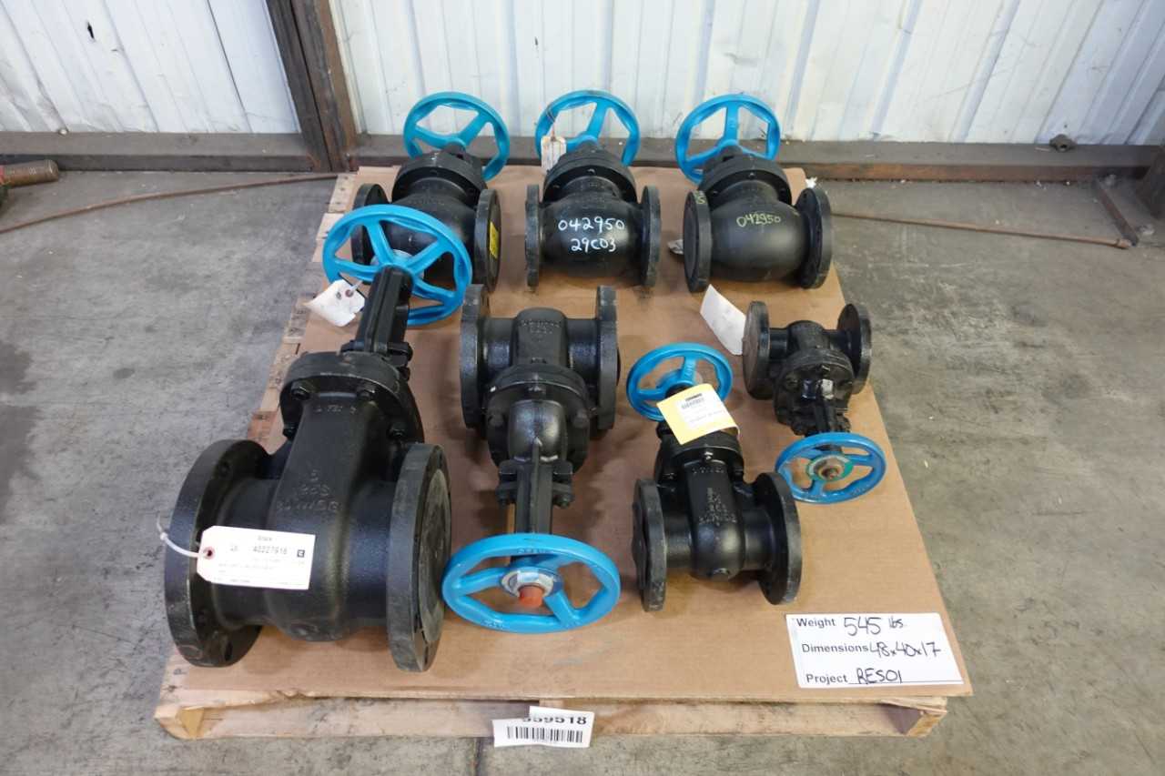 PALLET OF KITZ MANUAL GATE VALVES, ASSORTED SIZES - VALVES