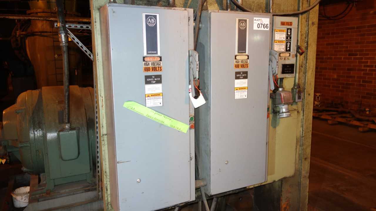 LOT OF 2 ALLEN BRADLEY 509-EOD SIZE 4 COMBINATION STARTER DISCONNECT - MOTOR STARTERS