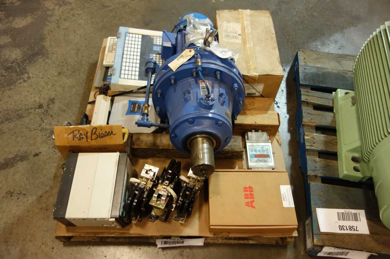 2 PALLETS OF ASSORTED AC MOTORS, CONTACTORSTEST EQUIPMENT, PROCESSOR CONTROLS - ELECTRIC MOTORS