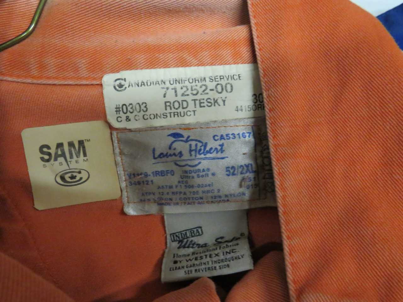 LOT OF 10 ASSORTED FLAME RESISTANT COVERALLS - MACHINING ACCESSORIES & TOOLING