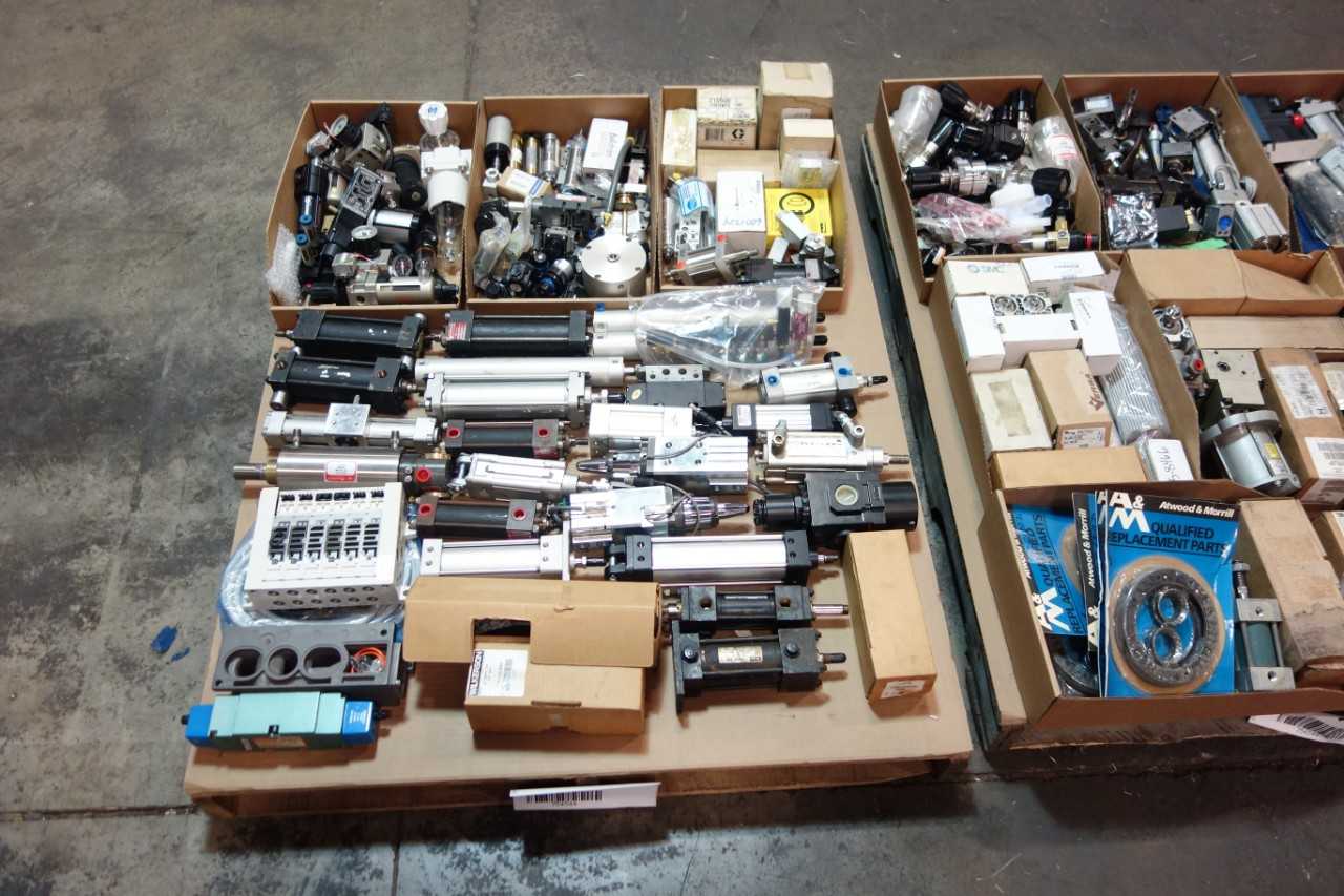 2 PALLETS OF ASSORTED PNEUMATIC CYLINDERS, PARTS, ACCESSORIES - PNEUMATIC CYLINDERS & ACTUATORS