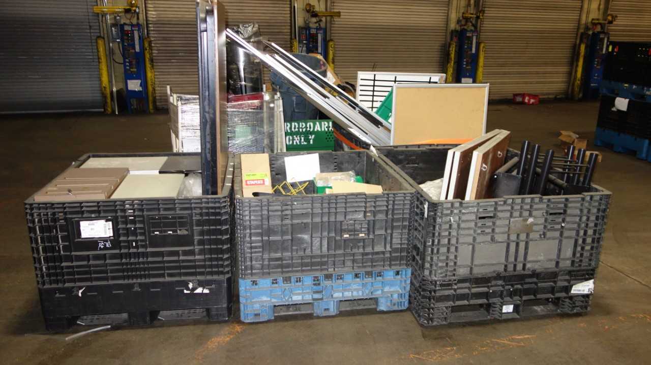 6 PALLETS OF ASSORTED MISCELLANEOUS OFFICE SUPPLIES AND FURNITURE - PLANT & FACILITY