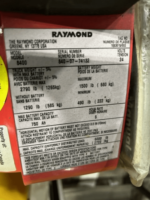 2007 Raymond 8400 Pallet Lift - FORKLIFTS