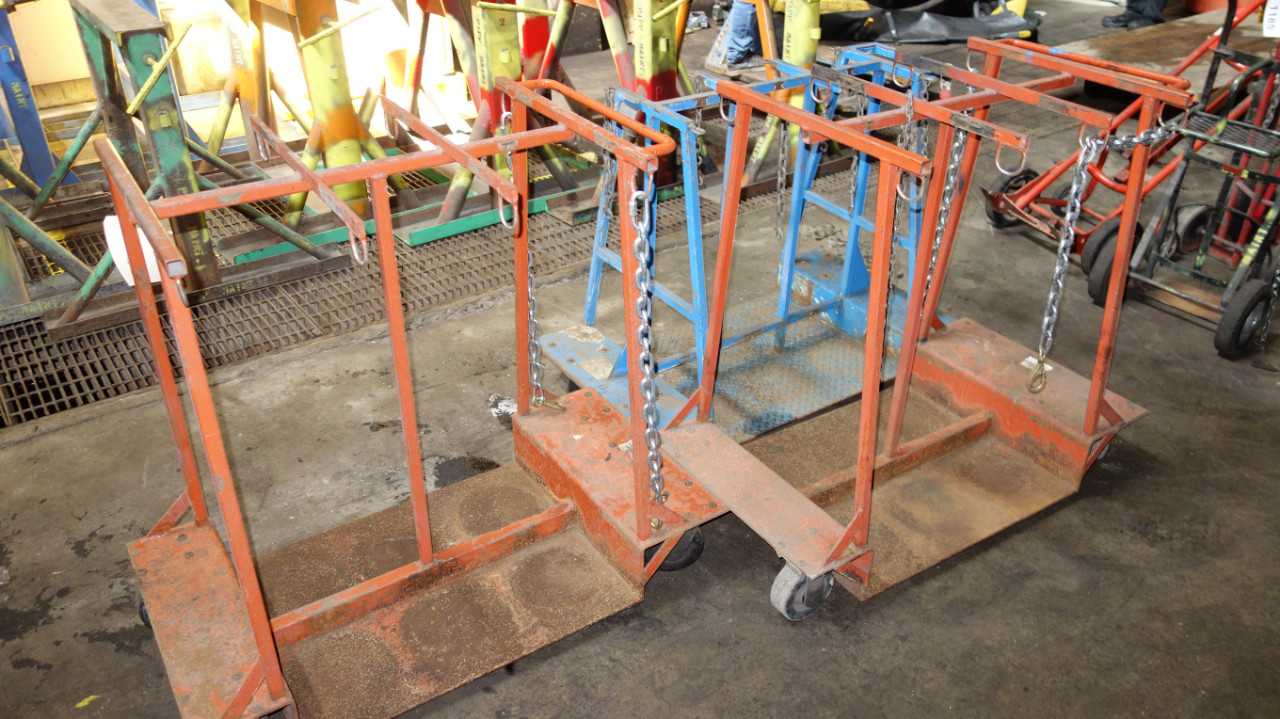 LOT OF 3 GAS CYLINDER CARTS - ROLLING CARTS