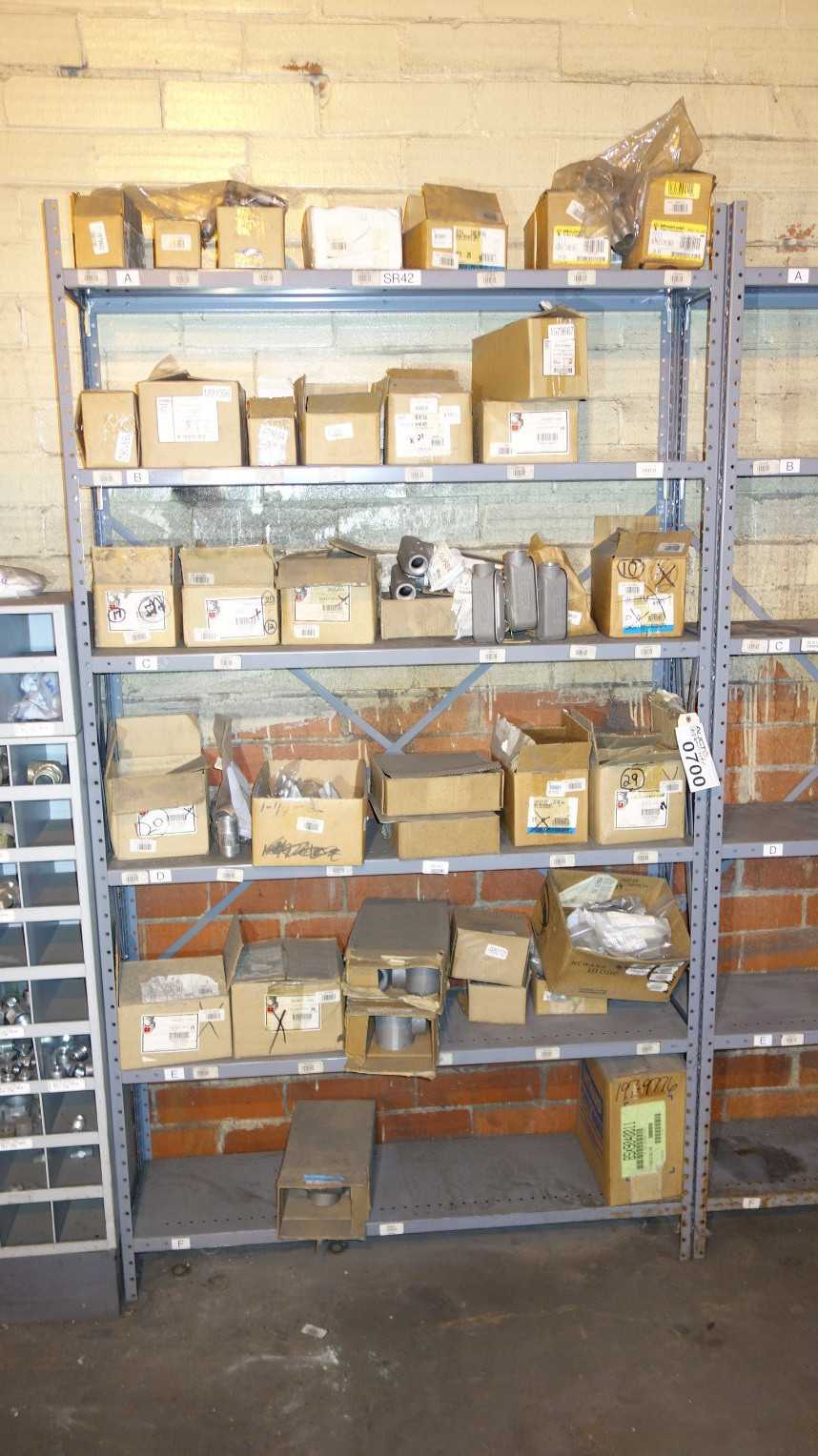 CONTENTS OF SHELF COLUMN, ASSORTED CONDUIT FITTINGS - PROCESS EQUIPMENT
