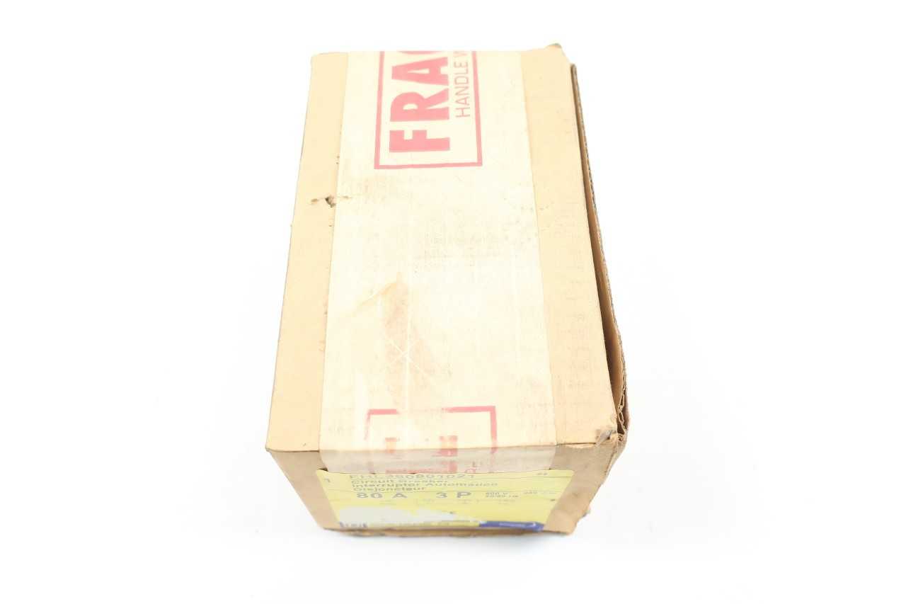 SQUARE D FHL360801021 3P 80A AMP 600V-AC 250V-DC MOLDED CASE CIRCUIT BREAKER - CIRCUIT BREAKERS