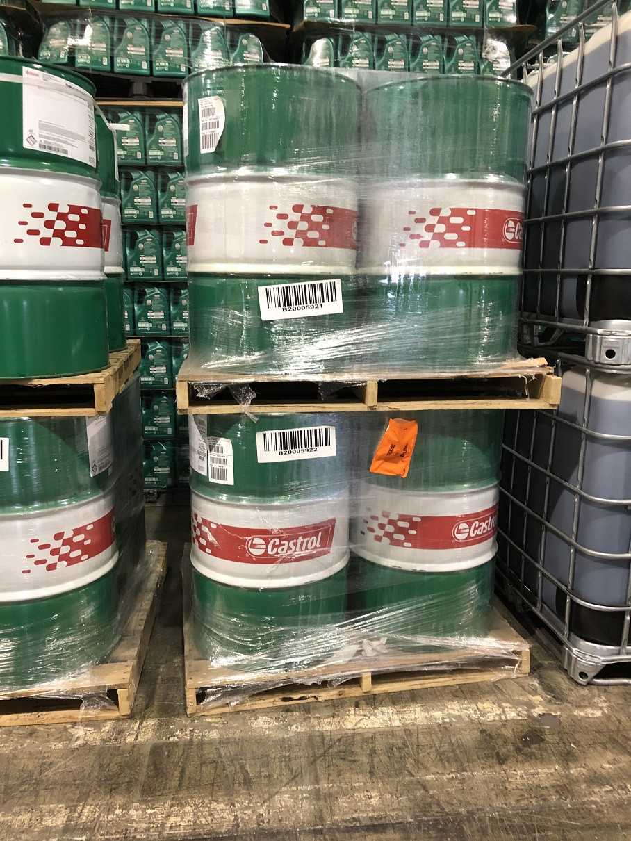 48 PALLETS OF INDUSTRIAL CASTROL LUBRICANTS - PALLET JACKS