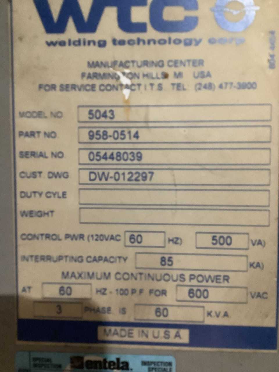 Lot of 2 Medar 5043 Weld Controller - AUTOMATION & CONTROLS