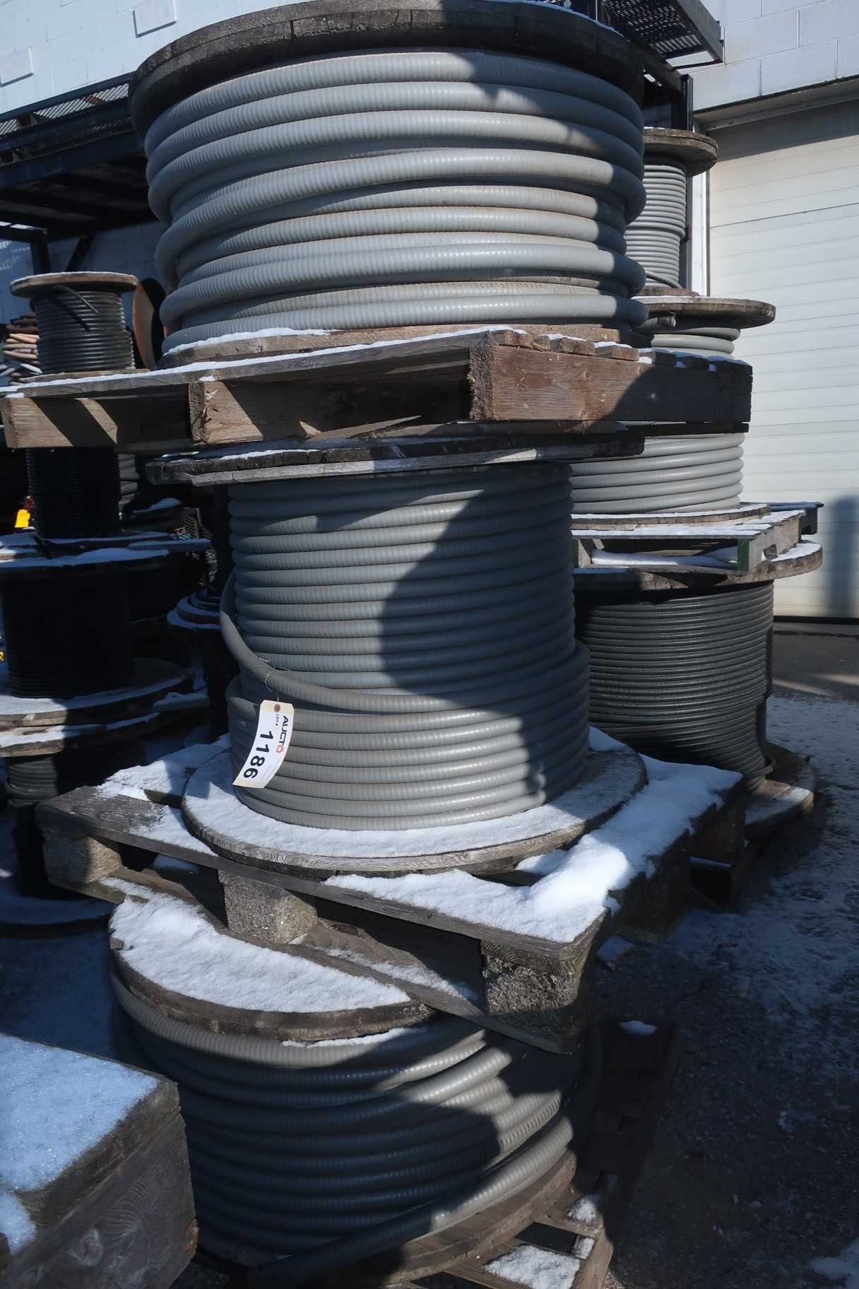 3 SPOOLS OF ASSORTED INSULATED CABLE-WIRE - ELECTRICAL COMPONENTS
