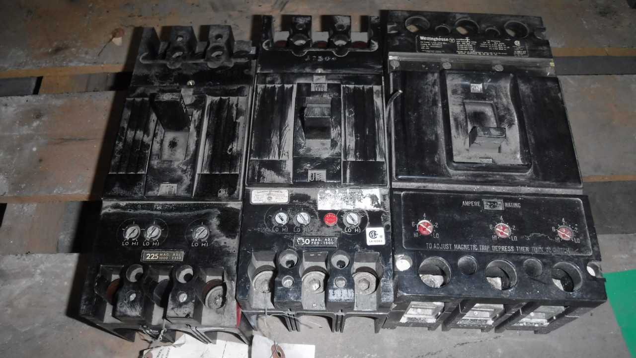 Lot of Three 225 Amp Circuit Breakers - CIRCUIT BREAKERS