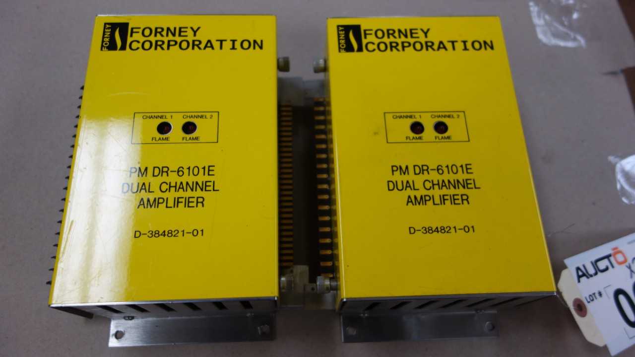 LOT OF 2 ASSORTED FORNEY PM DR-6101E DUAL CHANNEL AMPLIFIER - ELECTRICAL COMPONENTS