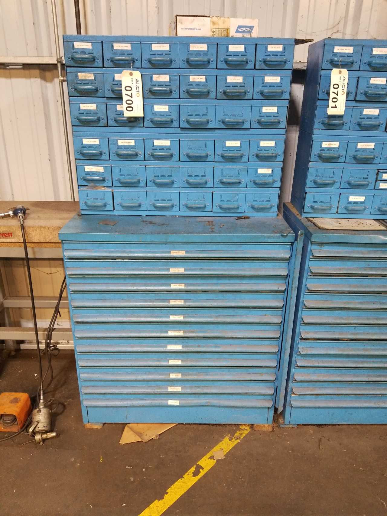 BLUE TOOL BOX AND PARTS STORAGE BIN WITH CONTENTS - MISCELLANEOUS BLUE TOOL BOX AND PARTS STORAGE BIN WITH CONTENTS - MISCELLANEOUS