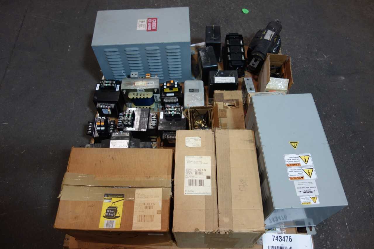 1 PALLET OF ASSORTED TRANSFORMERS- WESTINGHOUSE, CUTLER HAMMER, GENERAL ELECTRIC - CONTROL TRANSFORMERS