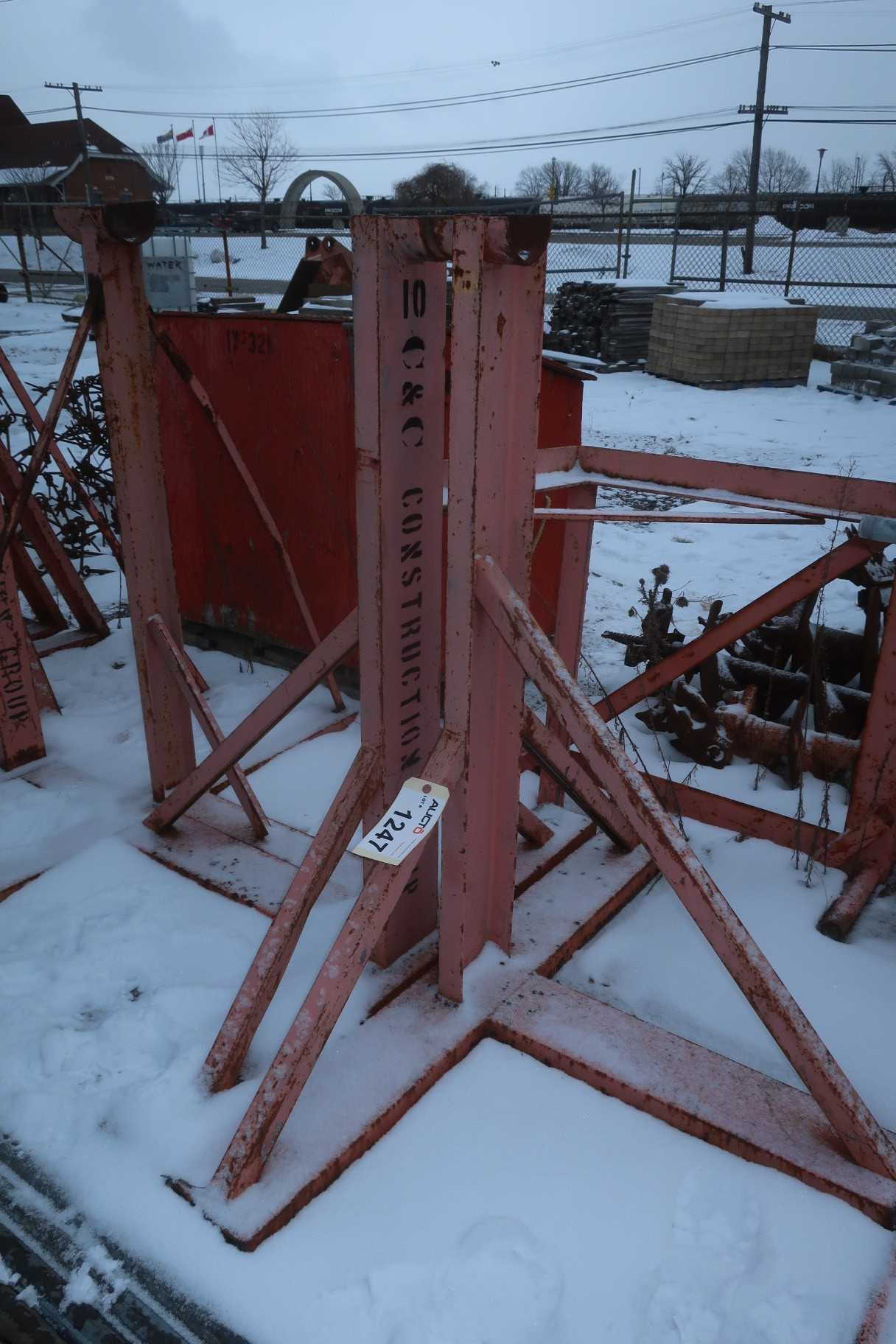 LOT OF 2 STEEL SPOOL STANDS - MATERIAL HANDLING