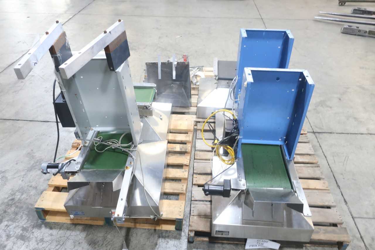 3 PALLETS OF ASSORTED HOPPMANN LB3 LB CRS STAINLESS FEEDER HOPPERS - ELECTRICAL COMPONENTS