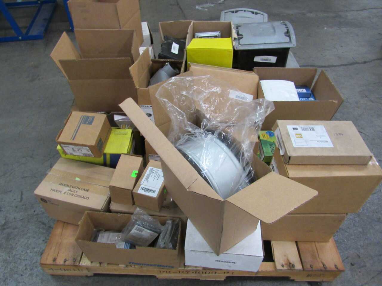 Pallet of 461 Assorted Switches, Power Supplys, Lights, LEDs, Contacts & More - LIGHTING