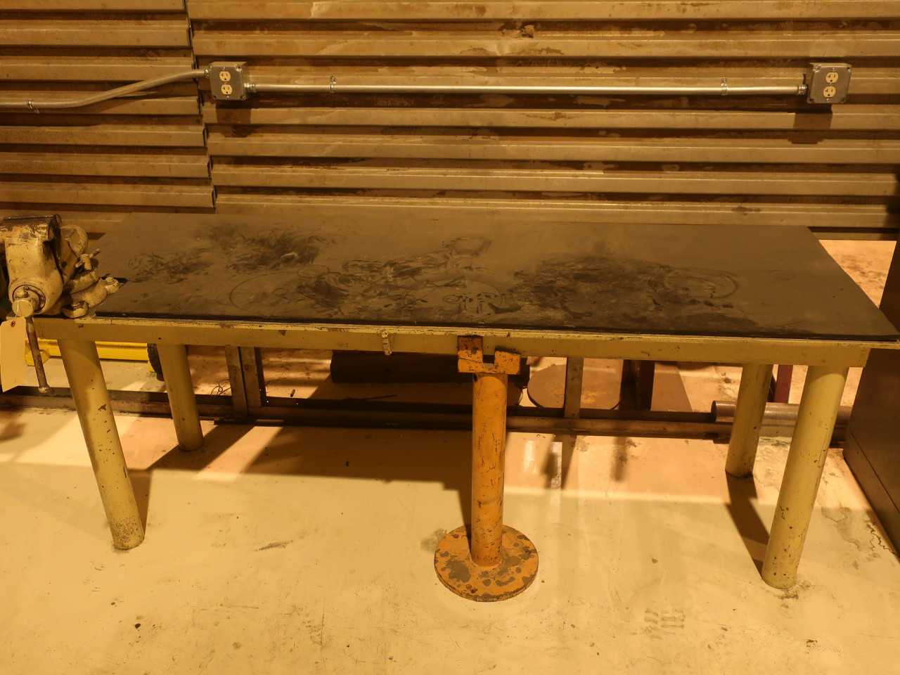 7'x3' steel work bench with Wilton vise - PLANT & FACILITY