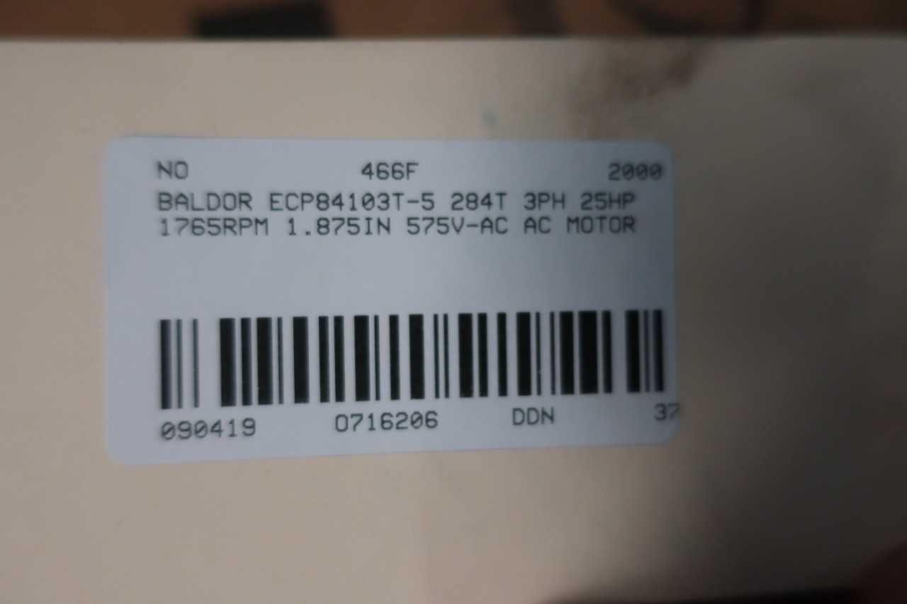 BALDOR ECP84103T-5 284T 3PH 25HP 1765RPM 1.875IN 575V-AC AC MOTOR - ELECTRIC MOTORS
