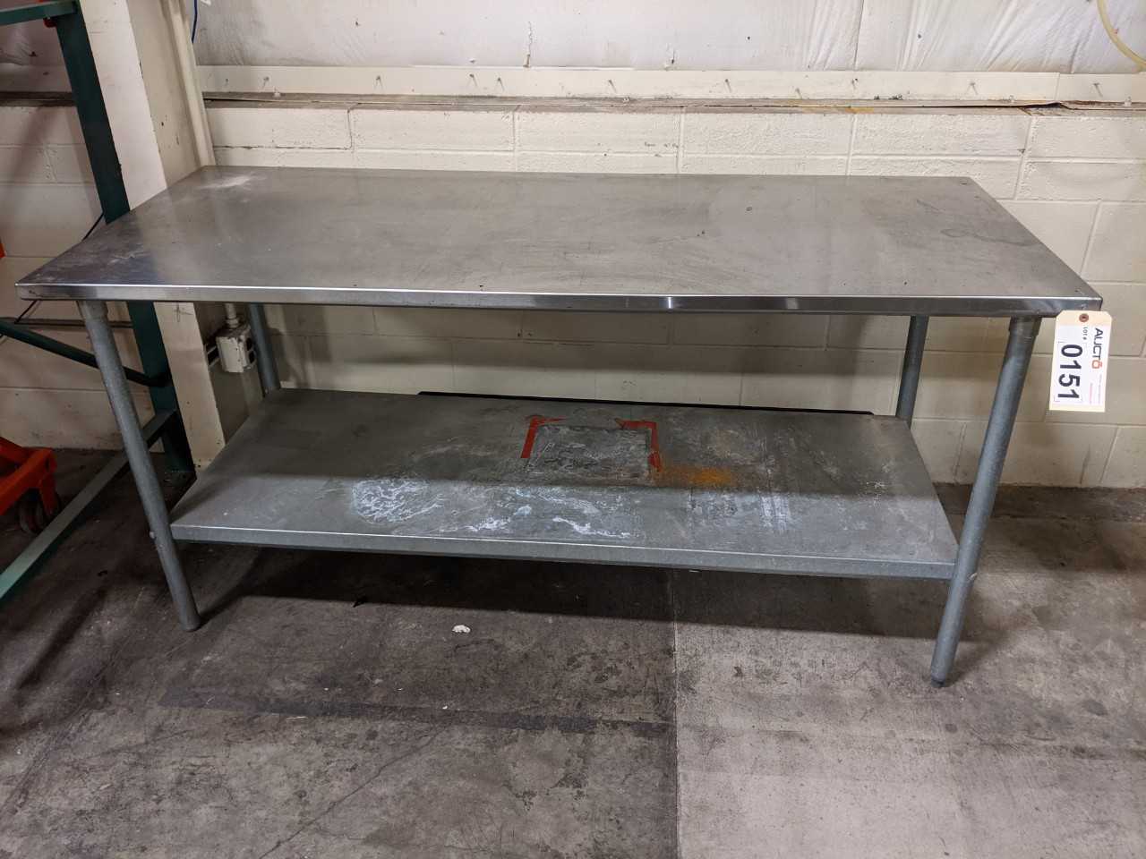 Steel Work Table Approx 7ft x 3ft - MATERIAL HANDLING