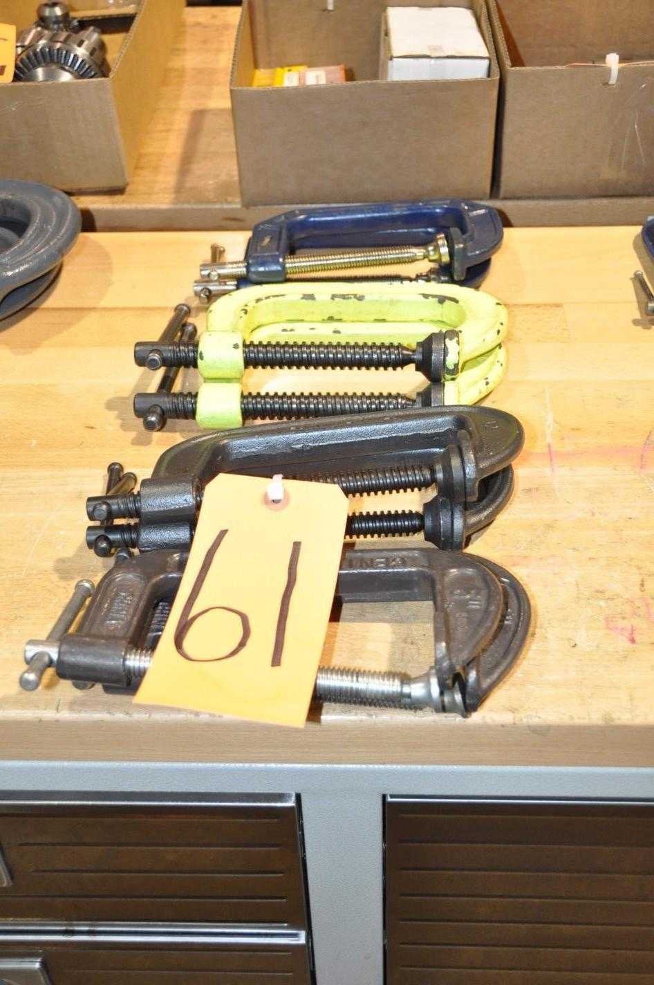 Lot-(8) C-Clamps - HAND TOOLS Lot-(8) C-Clamps - HAND TOOLS