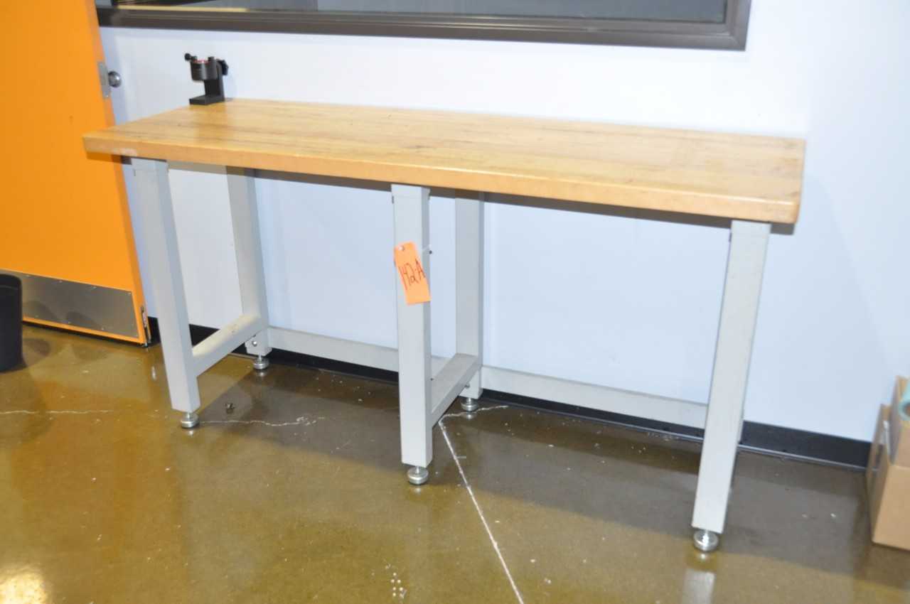 Hardwood Top Bench with Tool Holder Set Fixture - MATERIAL HANDLING