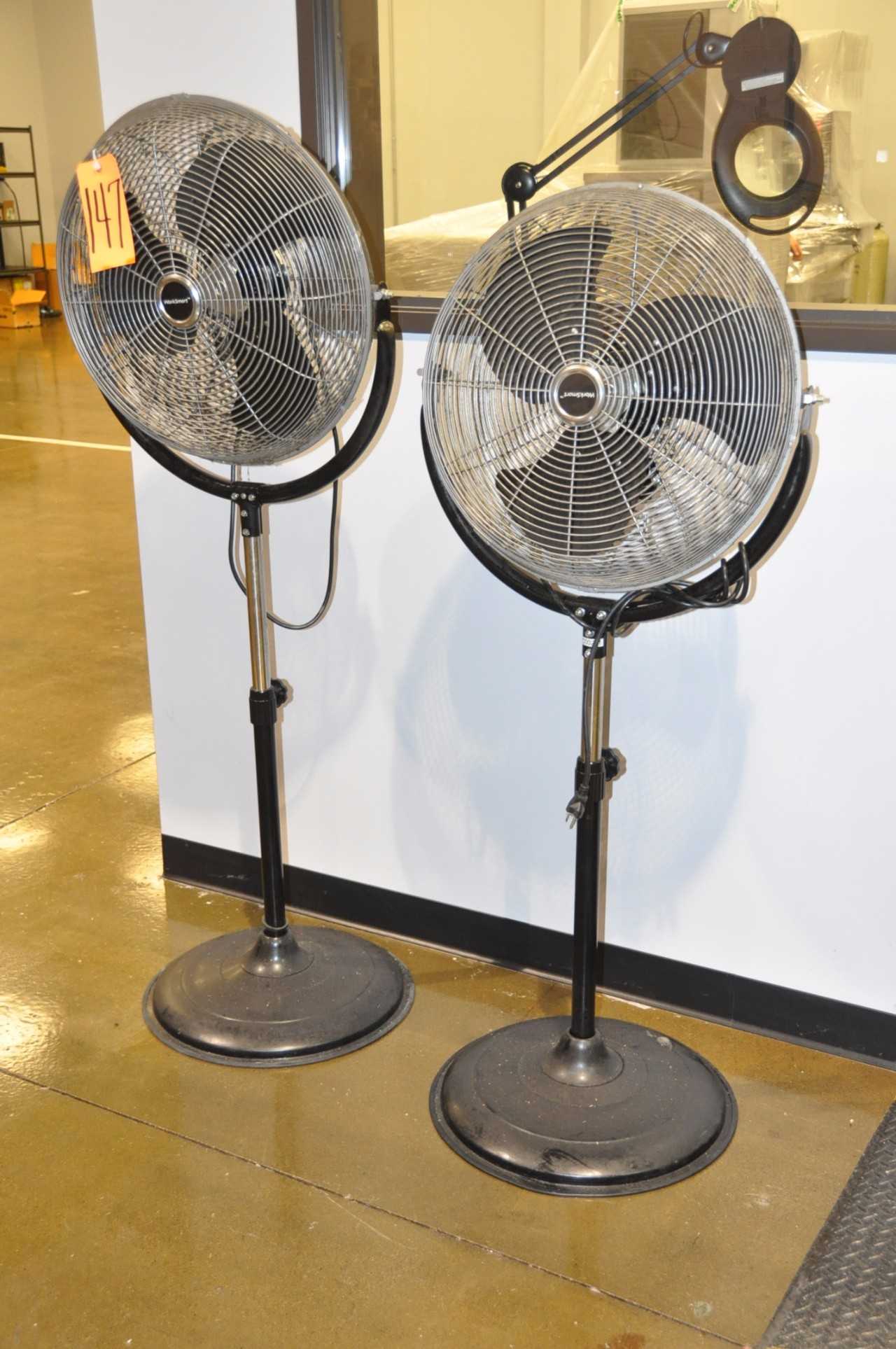 Lot-(2) Worksmart 18" Pedestal Shop Fans - MATERIAL HANDLING
