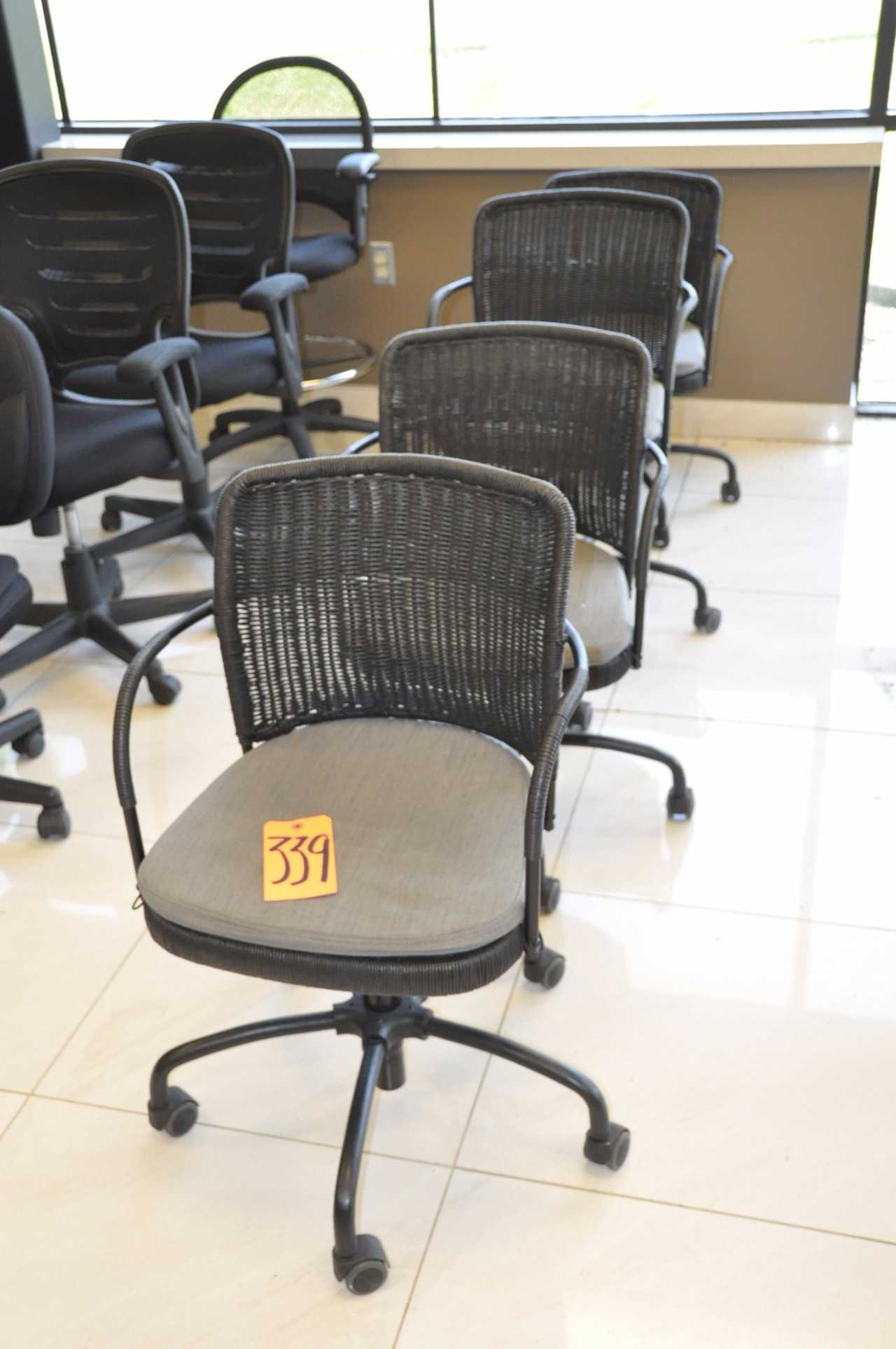 Lot-(4) Basket Weave Style Swivel Office Chairs - MISCELLANEOUS