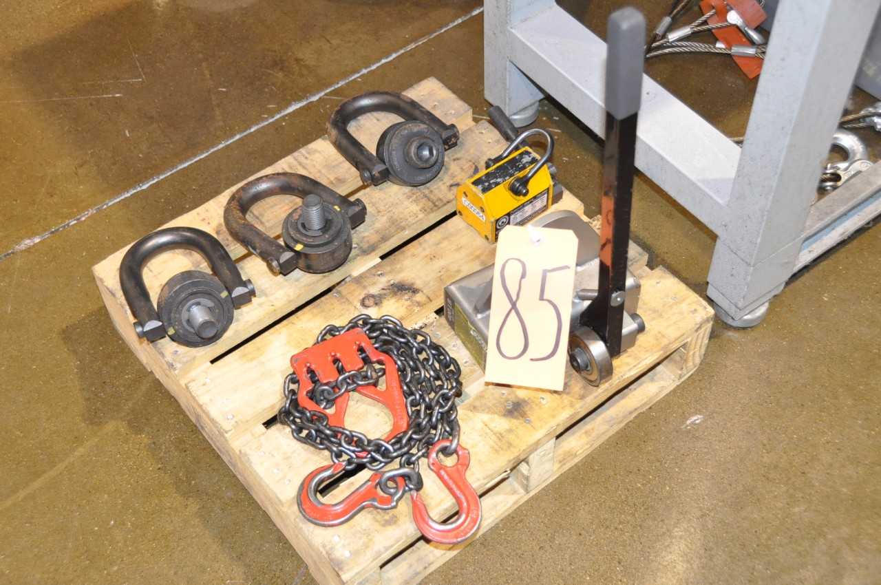 Lot-Die Rings, (2) Lifting Magnets and (1) Chain - MATERIAL HANDLING