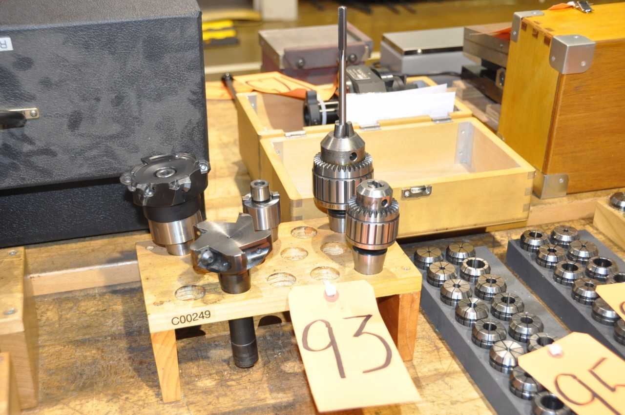 Lot-(5) R8 Holders with Cutters and Chucks - ELECTRIC POWER TOOLS