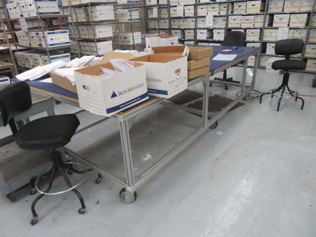 Large Aluminum Table On Wheels - MISCELLANEOUS