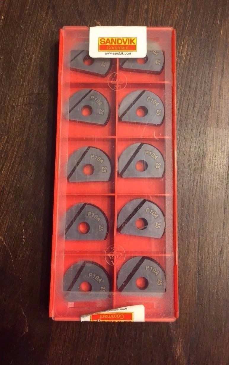 10 Pieces of Brand New Sandvik 25mm Ball Nose Inserts Part # R216F-2560E-L P10A - MACHINE TOOLING