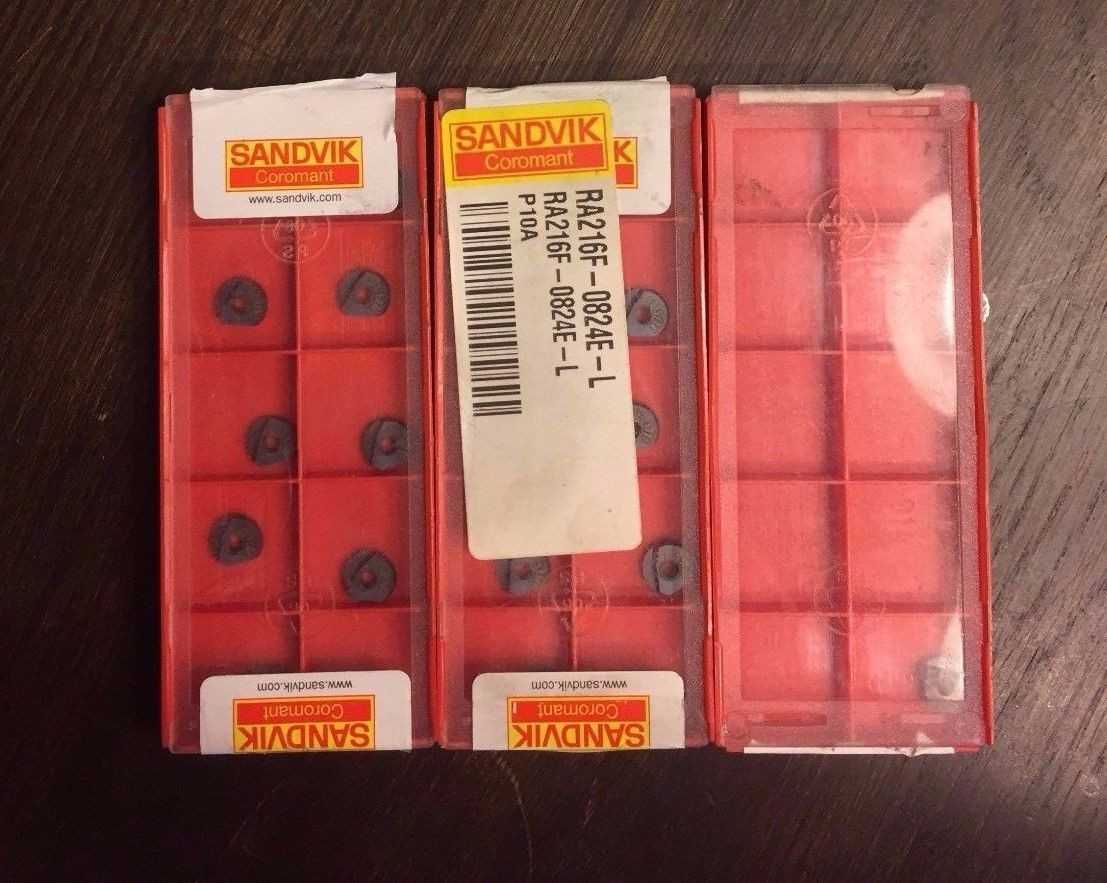 21 Pieces of Brand New Sandvik 8mm Ball Nose Inserts Part # R216F-0824E-L P10A - MACHINE TOOLING