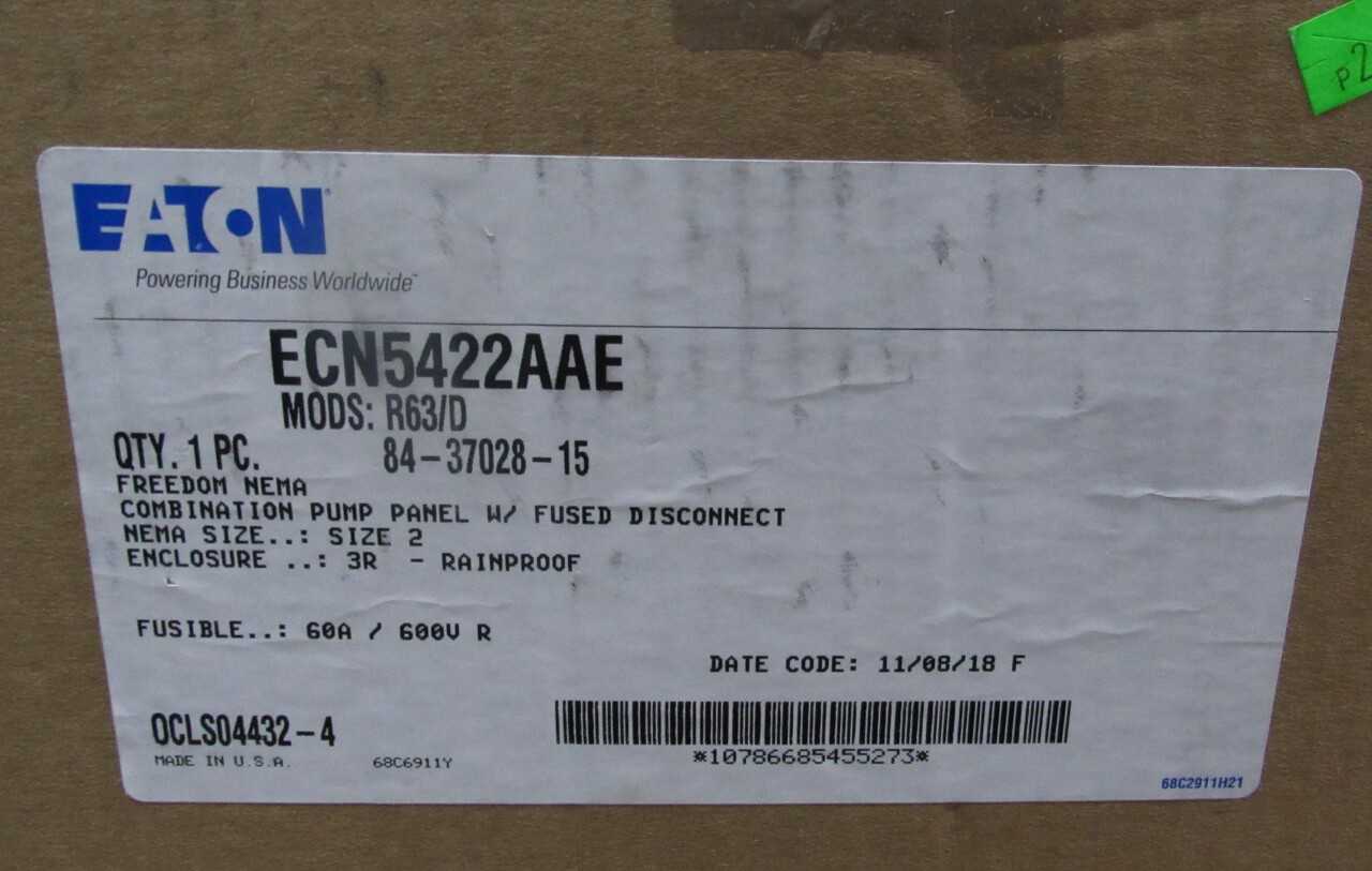 Eaton Combination Pump Panel w/ Fused Disconnect. - PUMPS