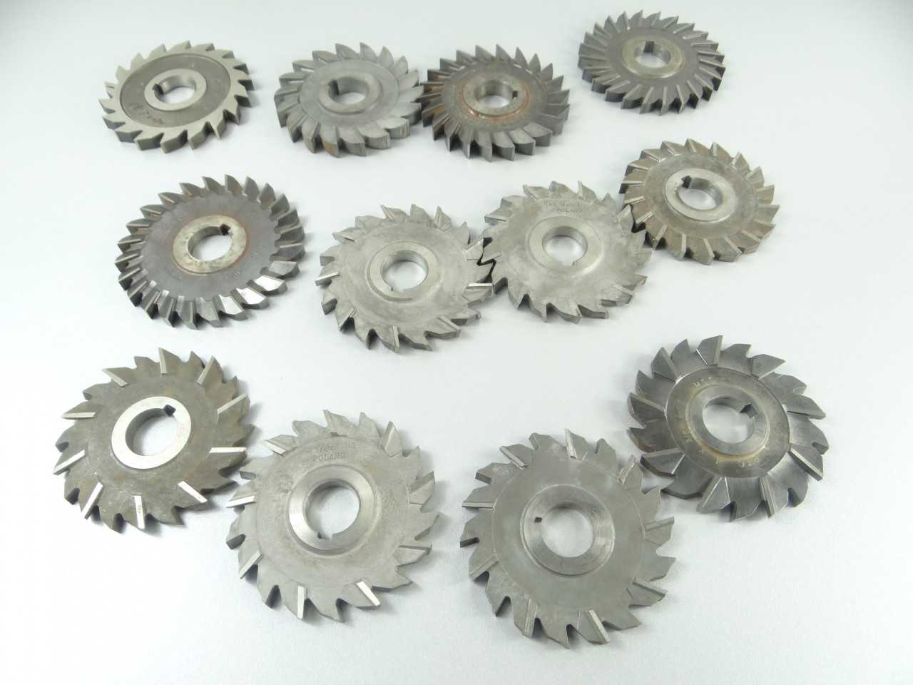 Lot of 12 HSS Staggered Straight Tooth Milling Cutters - METAL SAWS