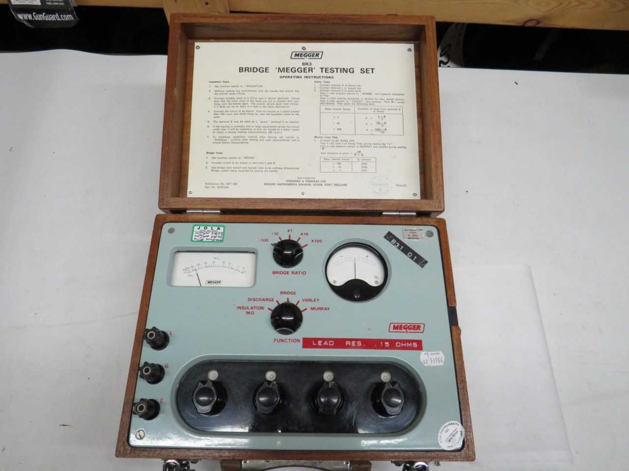 MEGGER BR3 BRIDGE MEGGER TESTING SET - ELECTRICAL COMPONENTS
