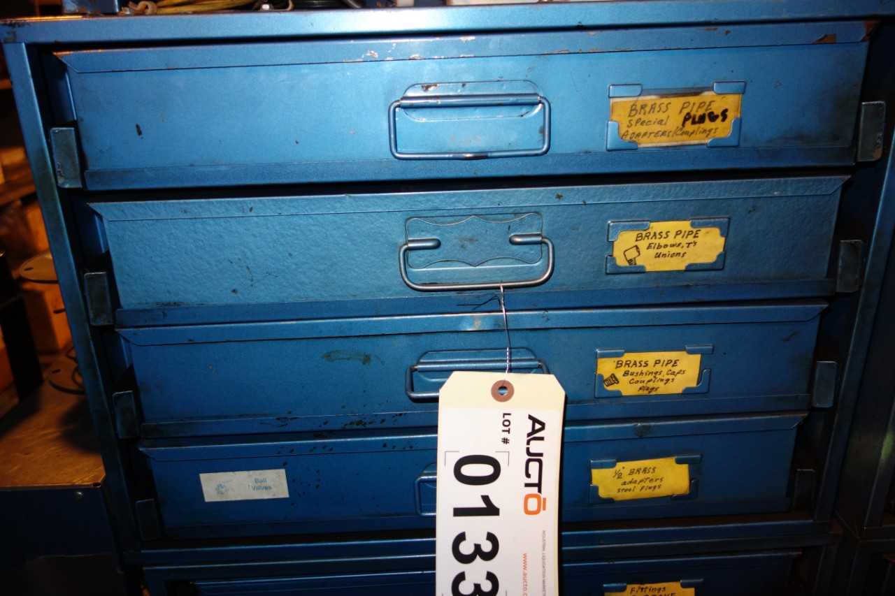 CONTENTS WITH CURTIS TOOLBOX, BRASS PIPE FITTINGS - PROCESS EQUIPMENT