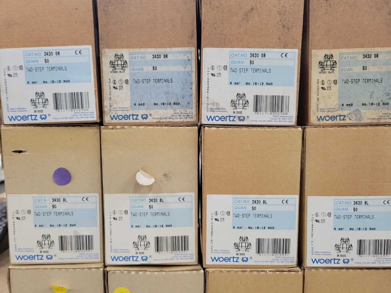 [Woertz - 24 Cases of 50] "3430" Two-Step Terminals - MACHINING ACCESSORIES & TOOLING