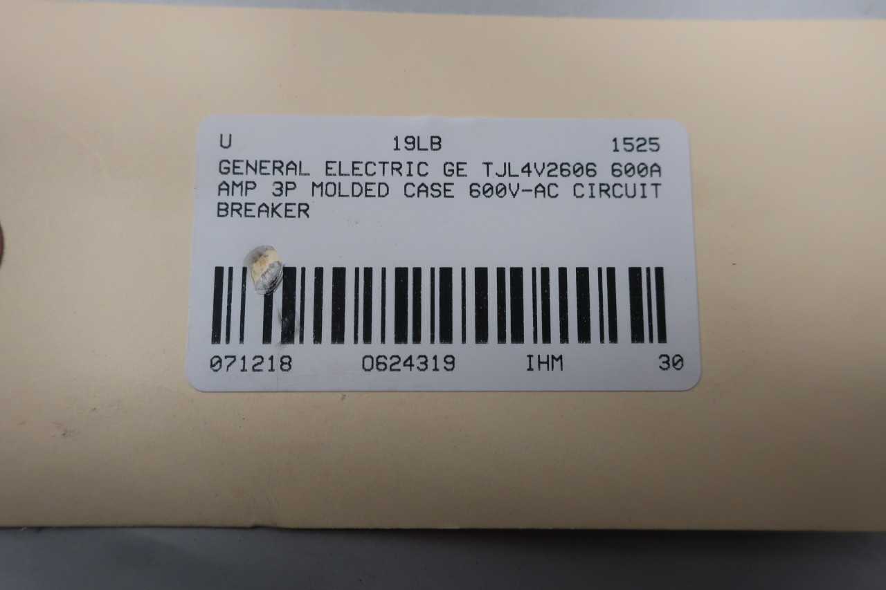 GE TJL4V2606 CIRCUIT BREAKER 600A - CIRCUIT BREAKERS