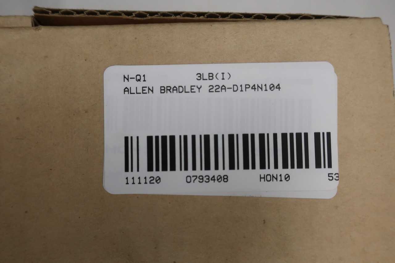 ALLEN BRADLEY 22AD1P4N104 POWERFLEX 4 VFD DRIVE 0240HZ 0460VAC 12HP - MOTOR DRIVES