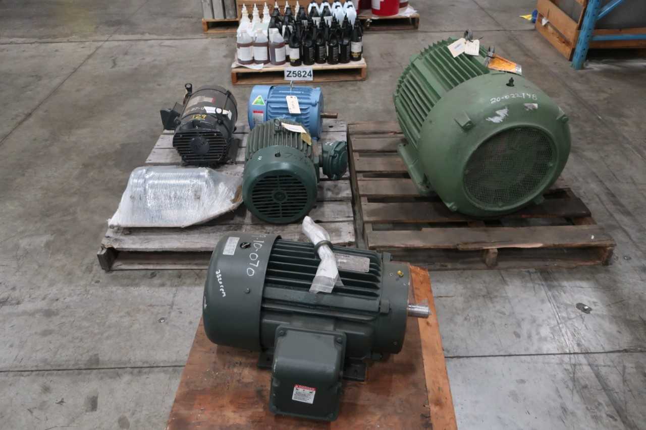 3 PALLETS OF ASSORTED AC MOTORS - ELECTRIC MOTORS